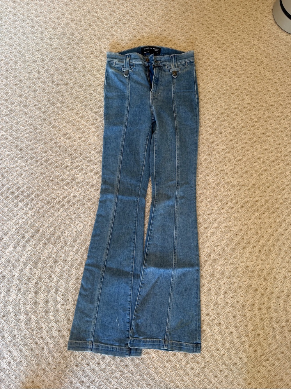 Veronica Beard Mid-Rise Flare Jeans - Blue Wash